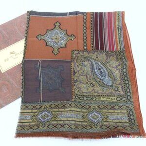 Authentic ETRO Scarf long Silk  [Used]